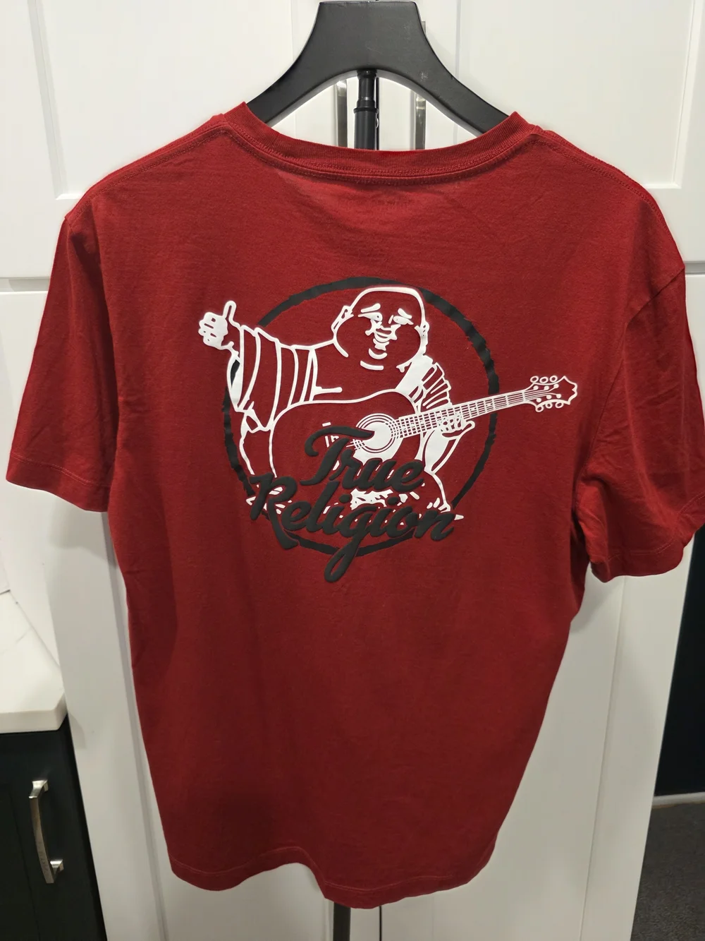 True Religion Men's Red Graphic Logo Crew Neck T-Shirt